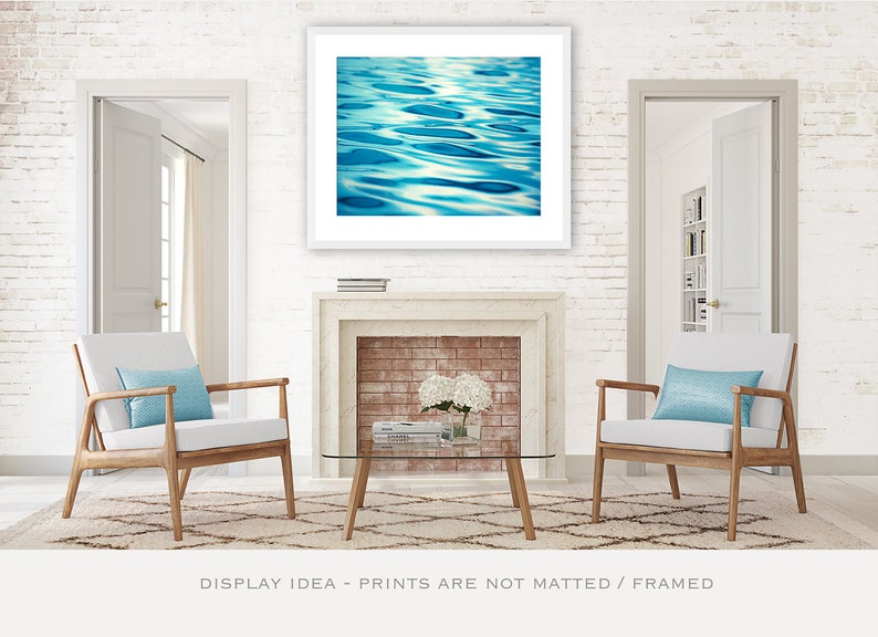 Water Photography ripples ocean sea print aqua blue abstract beach wall art lake teal seashore decor 11x14, 8x10 Photo, Water of Life image 3