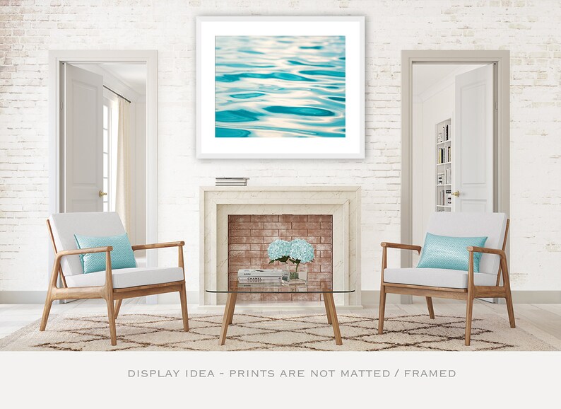Water Print Minimalist Wall Art Aqua Blue Swimming Pool Etsy