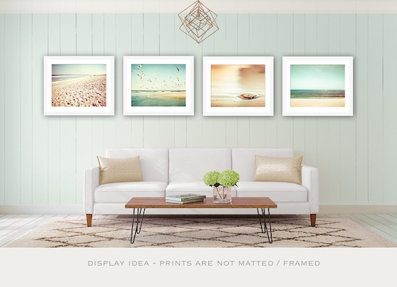Coastal Wall Art Set of Four Prints Beach Art Set 4 Piece Wall