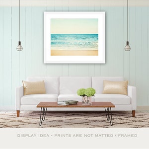 Ocean Wall Art Photography Print or Canvas, Aqua Blue Cream, Calming Beach Wall Art, Horizontal Picture, Large 24x36 Photograph Bedroom Art zdjęcie 5