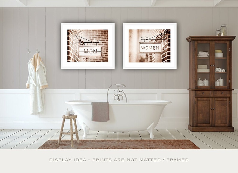 Rustic Bathroom Wall Decor Farmhouse Bathroom Wall Art Set - Etsy