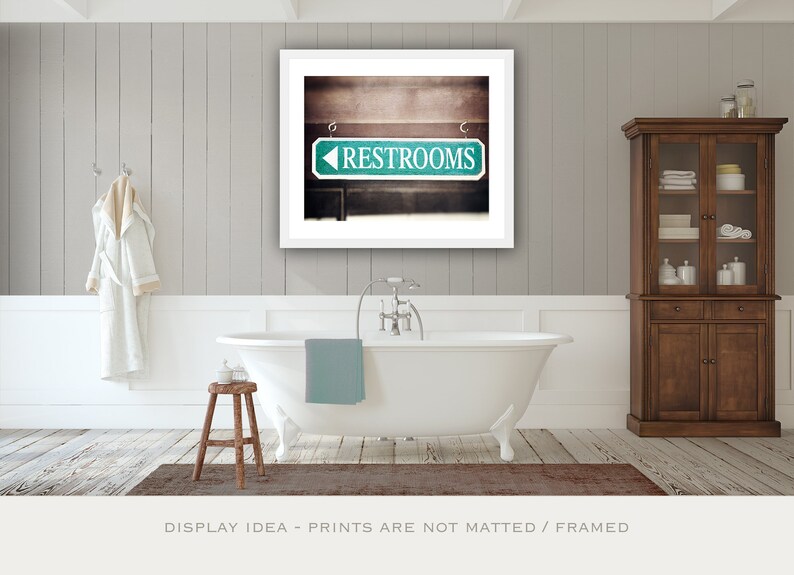 Restroom Decor Farmhouse Bathroom Wall Art Powder Room Decor Teal Artwork Bath Pictures Rustic Country Brown Bathroom Photography