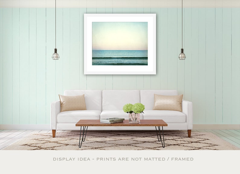 Ocean Photography, Mint Beach Decor, Teal Ocean Landscape, Beach Photography, Turquoise Wall Art, Sea Photography, Ocean Horizon Picture image 6