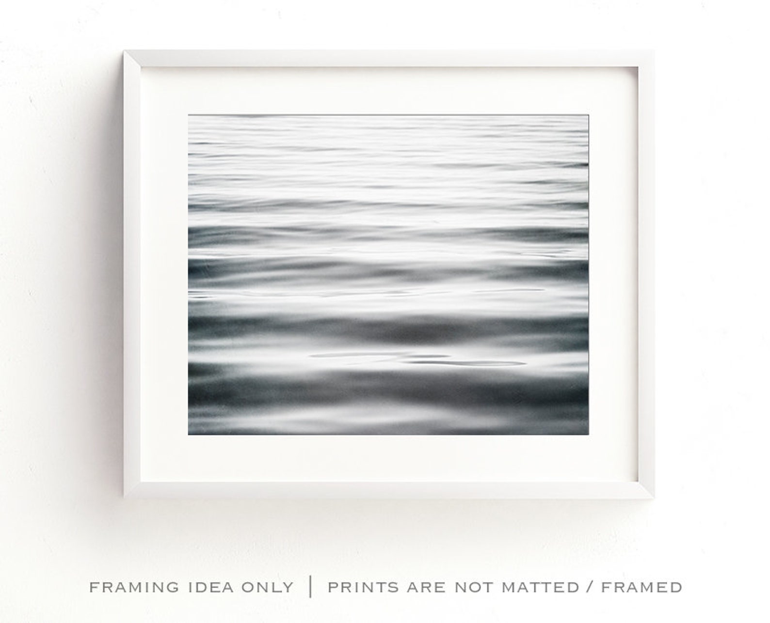 Black and White Abstract Ocean Wall Art, Calm Water Ripples Photography ...