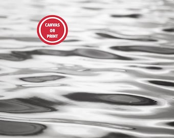 Abstract Ocean Wall Art, Beach Black and White Water Ripples Photography Print (or Canvas) Calming Coastal Wall Art, Serene Grey Wall Decor