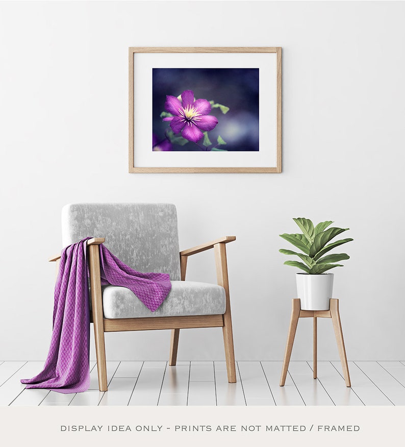 Dark Purple Flower Picture Indigo Art Print, Navy Wall Art, Large Nature Print, Fine Art Photography, Girls Bedroom Decor, Floral Photo image 6