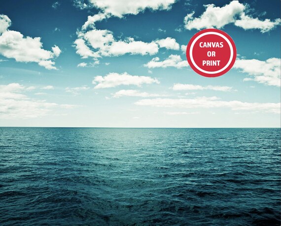 Dark Teal Blue Ocean Wall Art, Seascape Photography, Coastal Wall