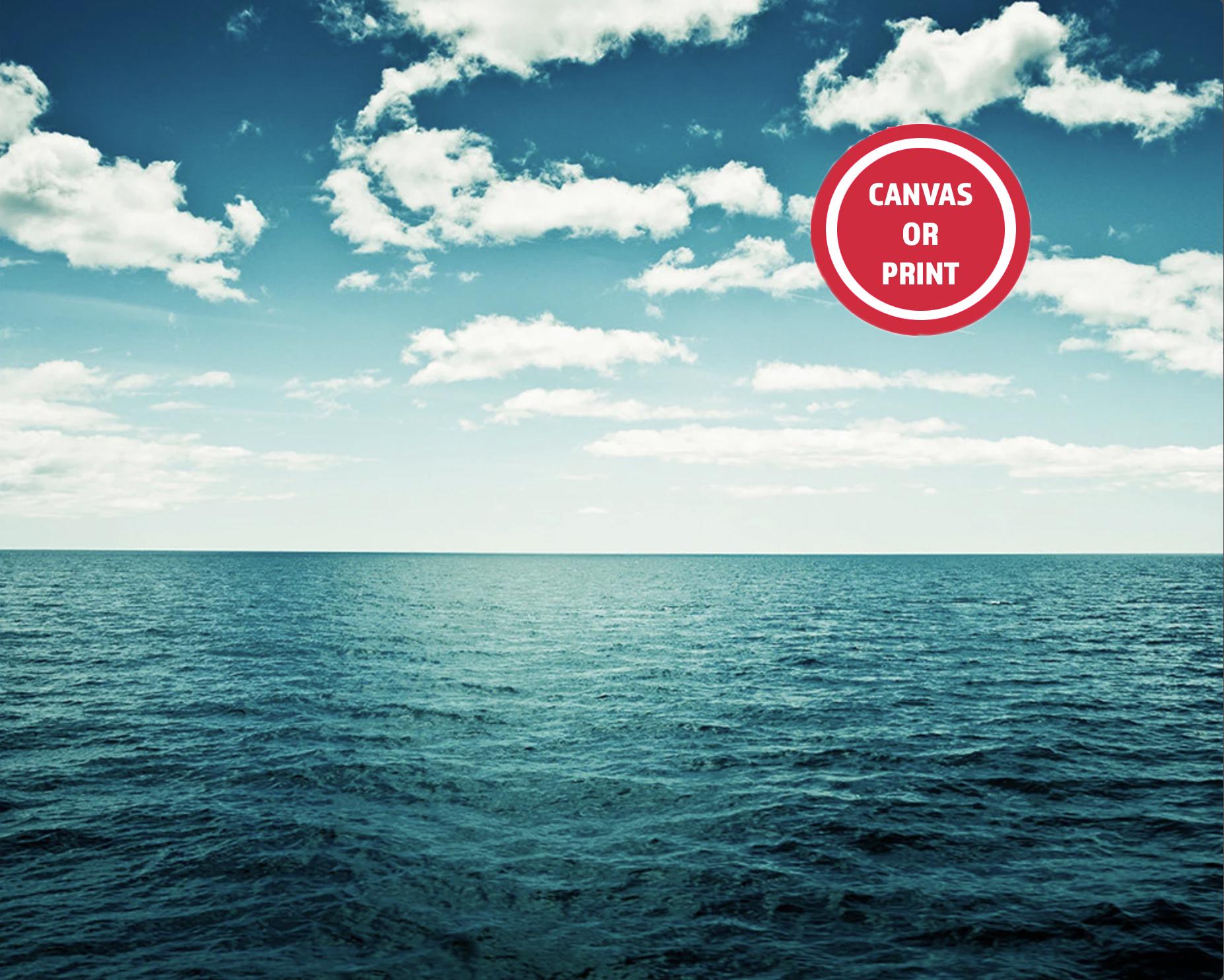 Dark Teal Blue Ocean Wall Art, Seascape Photography, Coastal Wall