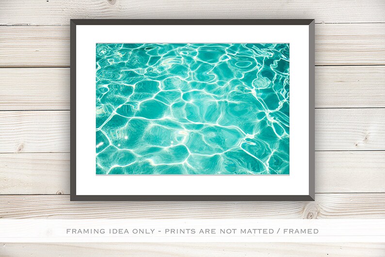 Pool Water Photography, turquoise ocean art print, aqua blue water ripples photo, beach summer sea picture, bathroom wall art, Poolside image 5