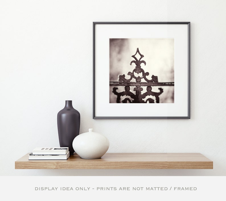 Sepia Print Fence Art Above the Fireplace Decor, Black and White Photos, Rustic Pictures, Modern Farmhouse Art Work, Neutral, Dark Brown image 3