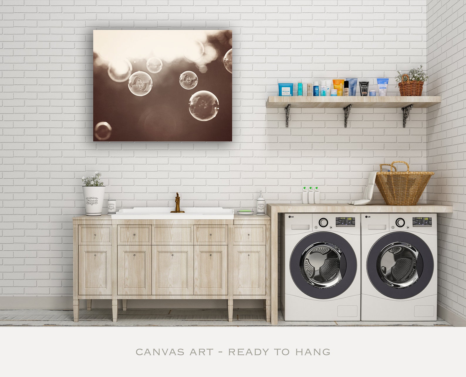 Bath Wall Decor Bubbles Art Print Canvas Prints Powder Etsy