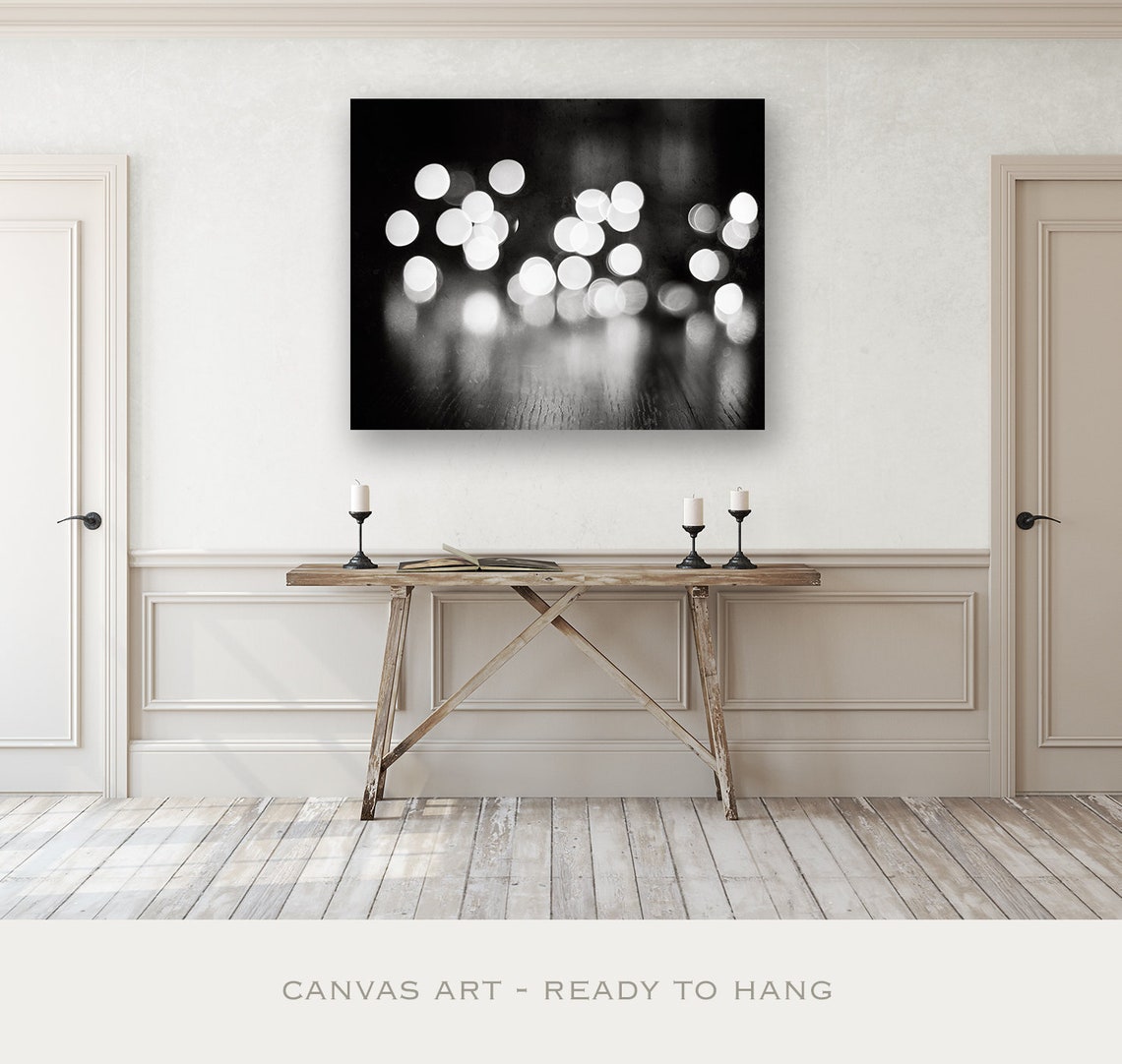 Abstract Black and White Sparkle Photography - Modern Canvas Wall Art ...