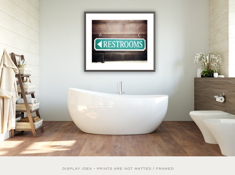 Restroom Decor Farmhouse Bathroom Wall Art Powder Room Etsy