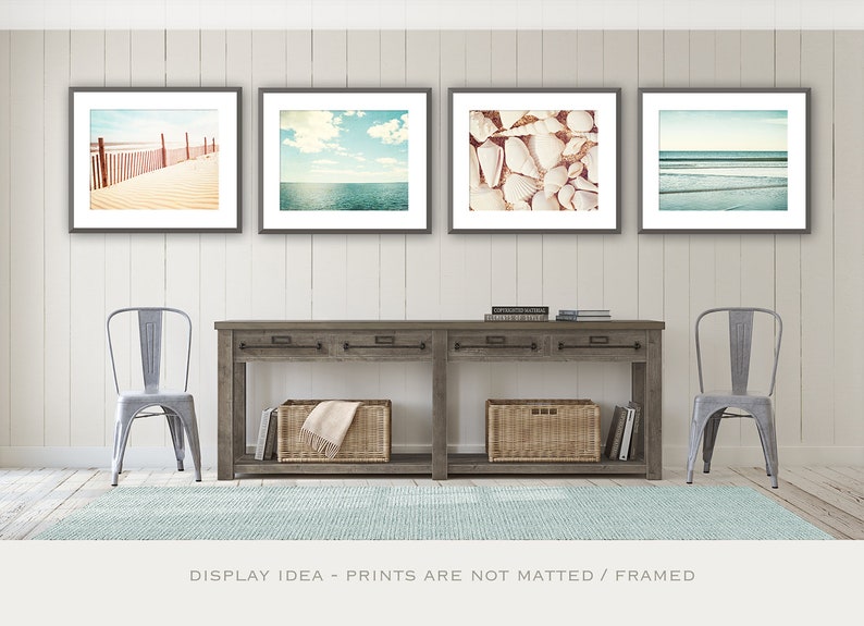 Coastal Wall Art Set of Four Prints Beach House Gallery Wall Etsy