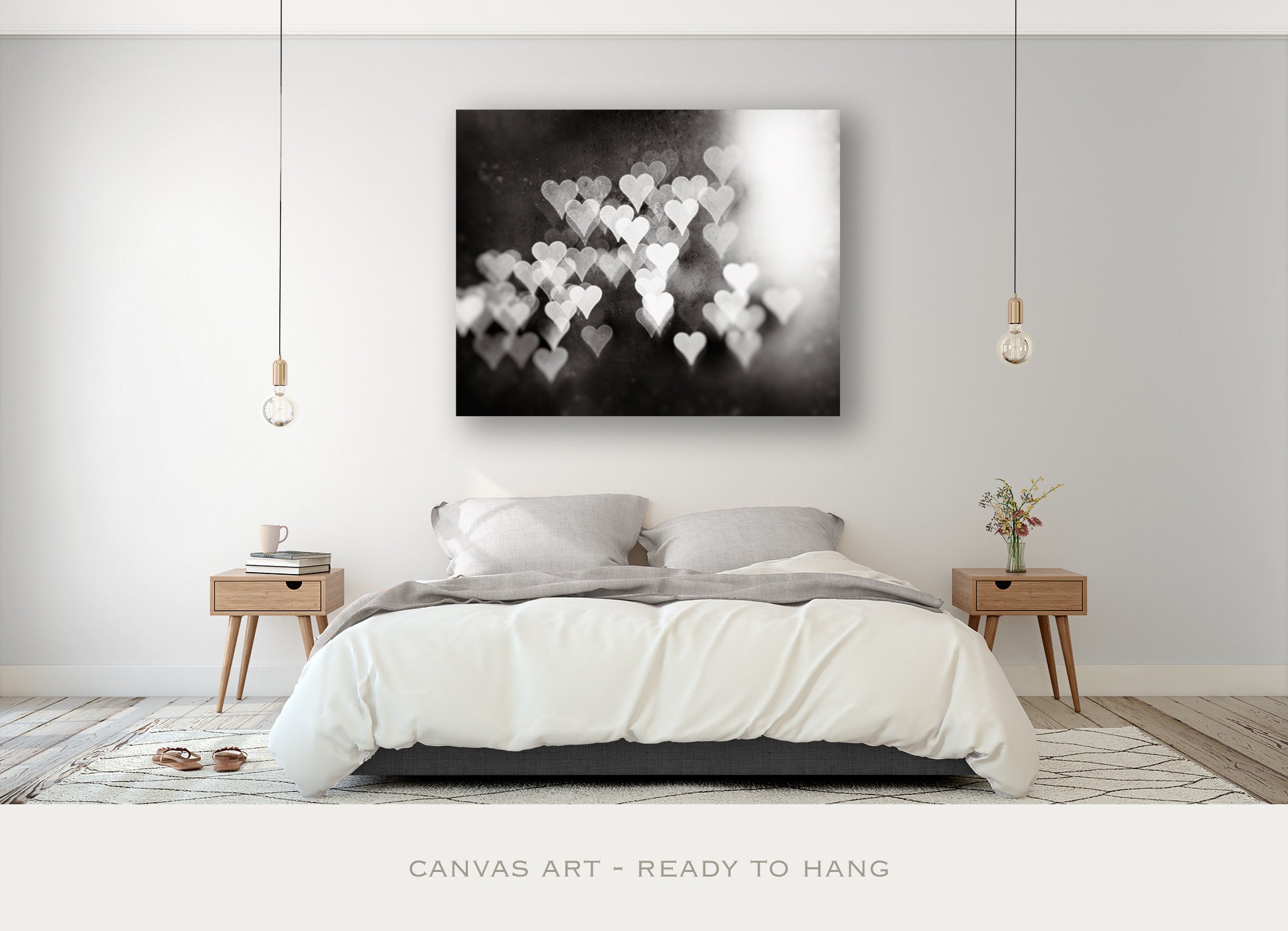 Bedroom artwork on sale above bed