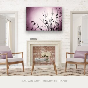 Purple Canvas Wall Art Plum Wall Hanging, Botanical Art, Nature Photography Prints, Living Room Wall Decor, Bedroom Art, Dark Purple Black image 3