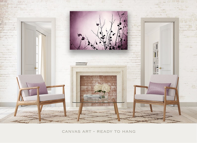 Purple Canvas Wall Art Plum Wall Hanging Botanical Art Etsy