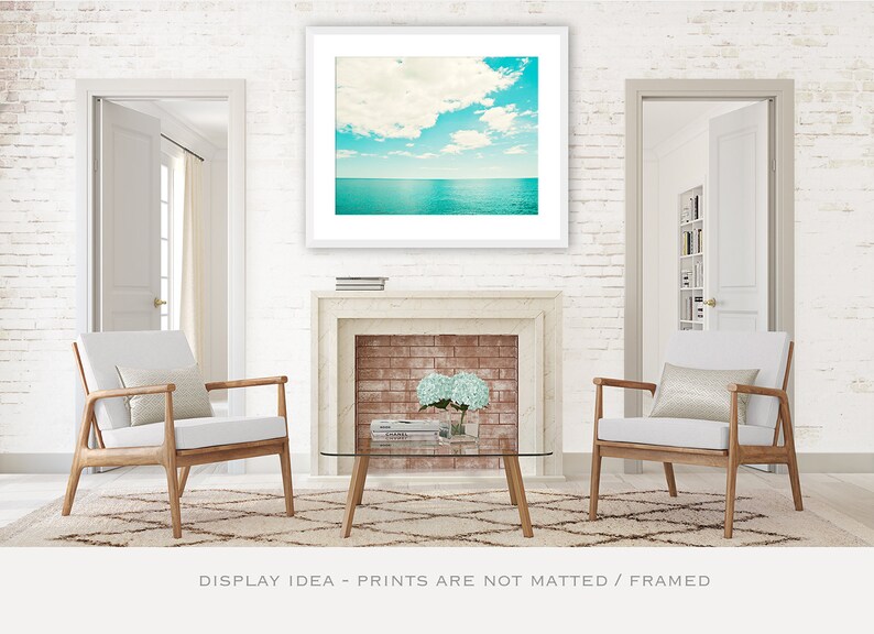 Ocean Print, Beach Artwork, Turquoise Wall Art, Modern Coastal Decor, Teal Artwork, Sea Photo, Aqua Wall Art, Coastal Bathroom, Seascape image 3