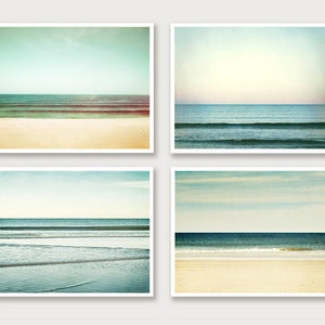 Ocean Photography Set - Four 8x10 Photographs, Horizon Beach Sea ...