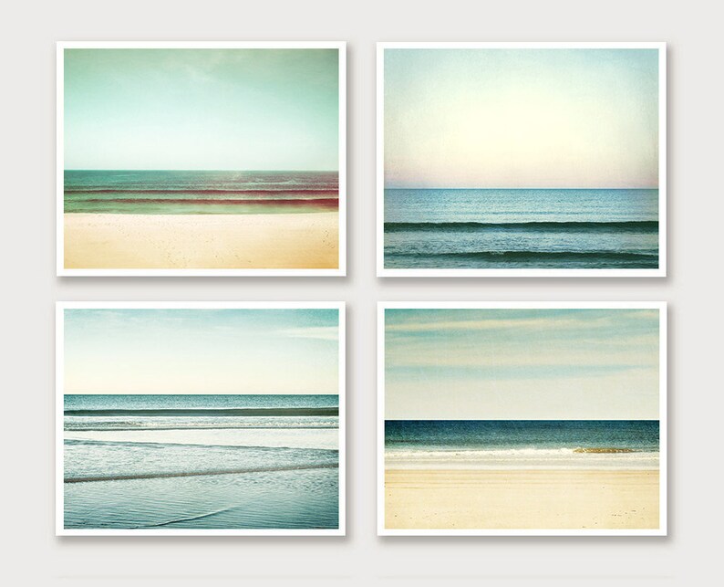 Ocean Photography Set Four 8x10 Photographs Horizon Beach - Etsy
