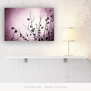 Purple Canvas Wall Art Plum Wall Hanging, Botanical Art, Nature Photography Prints, Living Room Wall Decor, Bedroom Art, Dark Purple Black image 5