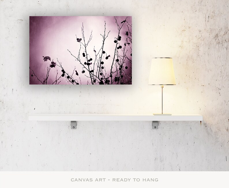 Purple Canvas Wall Art Plum Wall Hanging Botanical Art Etsy