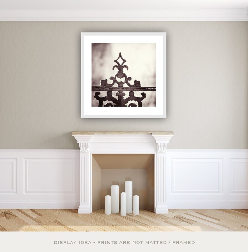 Sepia Print Fence Art Above the Fireplace Decor, Black and White Photos, Rustic Pictures, Modern Farmhouse Art Work, Neutral, Dark Brown image 1