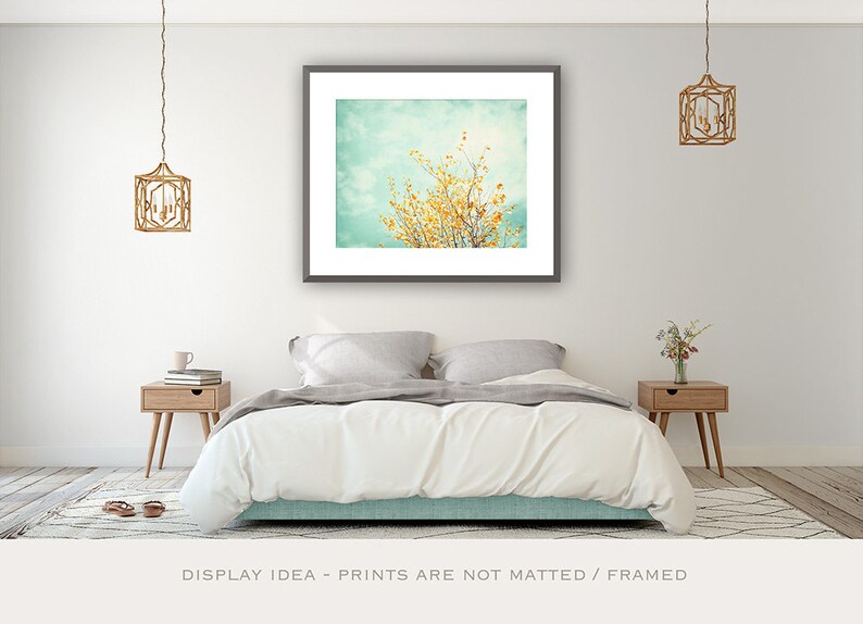 Nature Photo Print Woodland Wall Art Tree Print Yellow & Turquoise Wall Decor Modern Wall Prints Living Room Decor Gentle Whisper image 4