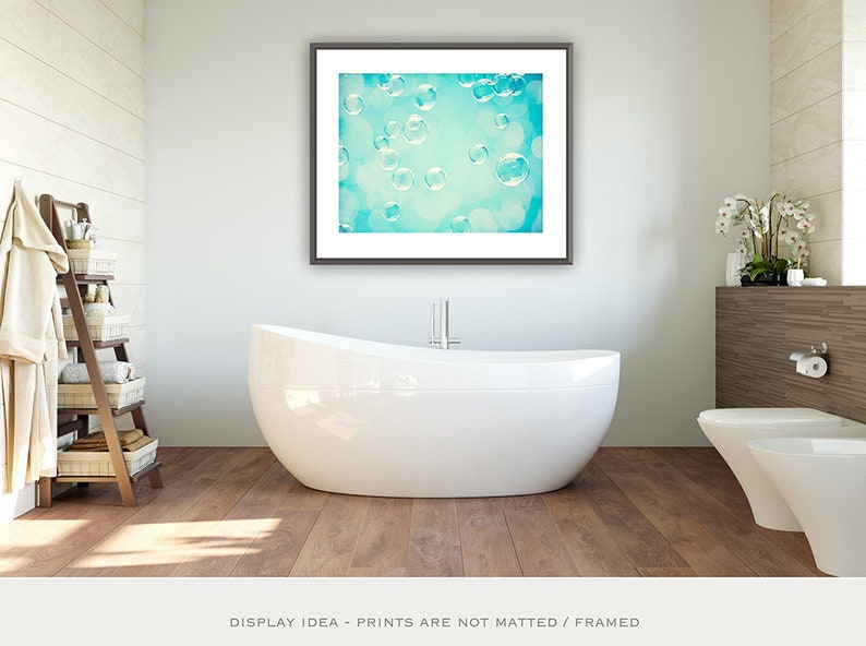 Bathroom Photography, soap bubble laundry photo aqua blue turquoise teal bath decor nursery wall art print, 8x10 Photograph, Scrub-a-Dub image 7