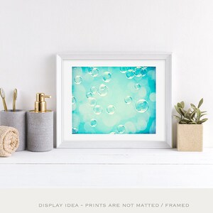 Bathroom Photography, soap bubble laundry photo aqua blue turquoise teal bath decor nursery wall art print, 8x10 Photograph, Scrub-a-Dub image 3