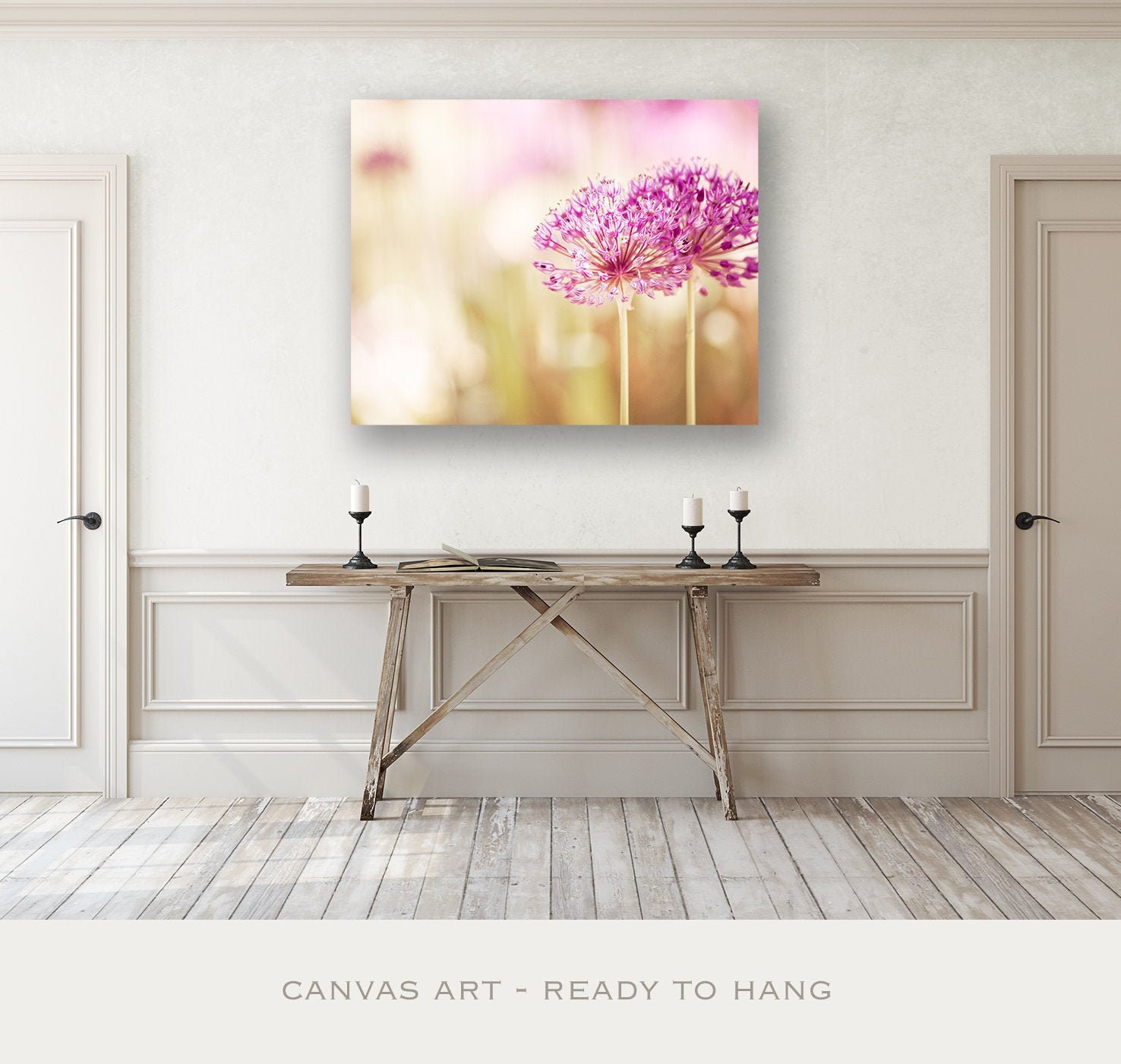 Light Pink Wall Art Large Canvas Girly Wall Art Flower Etsy