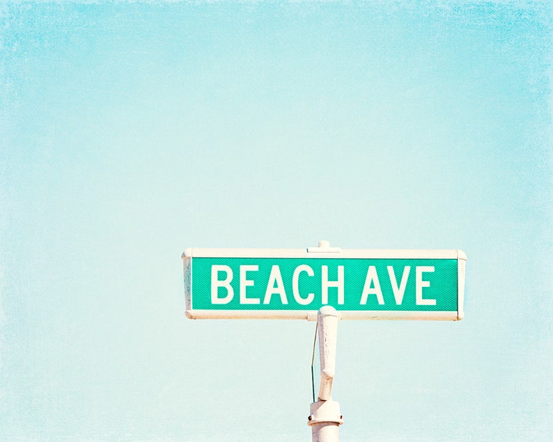 Beach Wall Art Coastal Blue Beach House Decor Long Beach Island Large Photography Print Gift for Diver Beach Ave Print