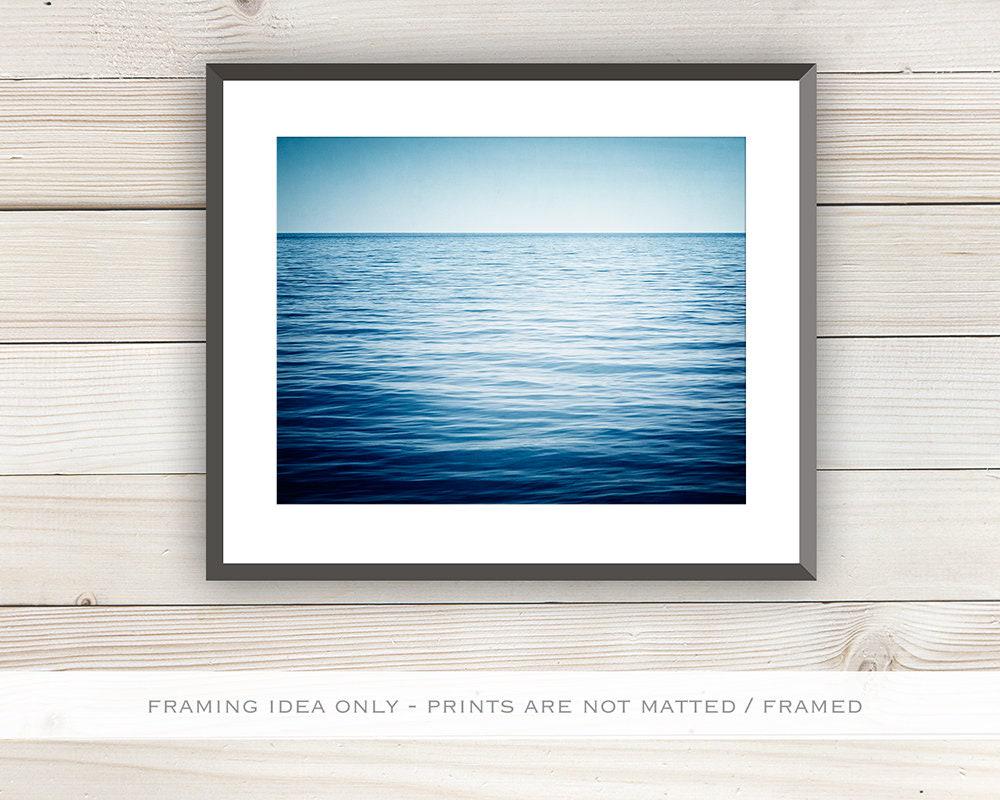 Ocean Wall Art, Blue Beach Wall Art, Calming Minimal Seascape, Sea
