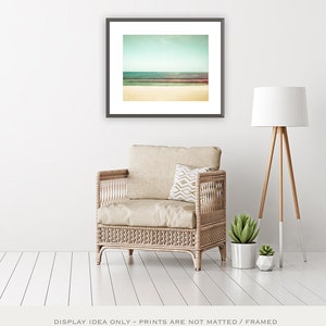 Mint Green Wall Art Ocean Print Beach Artwork, Coastal Cottage Decor, Pastel Beach Print, Beach House Gift, Sea Horizon Photo image 6