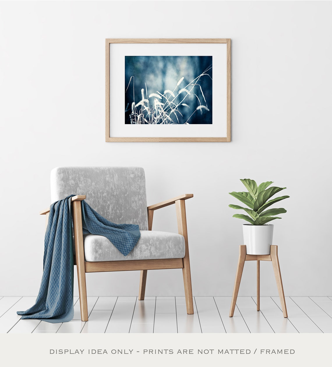 Navy Blue Wall Art Rustic Country Home Decor Modern Etsy