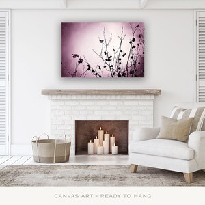 Purple Canvas Wall Art Plum Wall Hanging, Botanical Art, Nature Photography Prints, Living Room Wall Decor, Bedroom Art, Dark Purple Black image 4