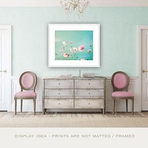 Flower Photography aqua blue pink wall art floral photo pastel decor pale spring nature print white teal 8x10 Photograph, Beauty Upon Us image 5