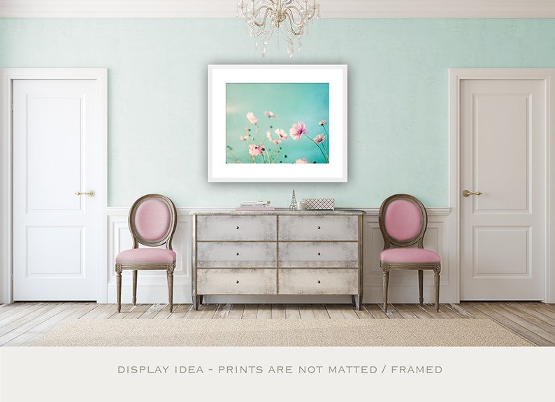 Flower Photography aqua blue pink wall art floral photo pastel decor pale spring nature print white teal 8x10 Photograph, Beauty Upon Us image 5