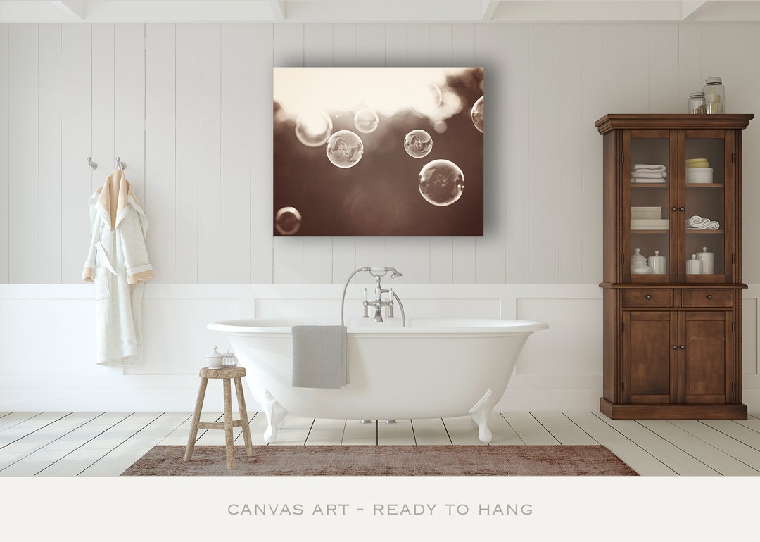 Bath Wall Decor Bubbles Art Print, Canvas Prints, Powder Room Decor