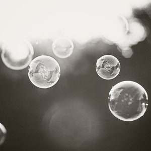 Bathroom Wall Decor Fine Art Photography Print Black & White Gallery Wall Set of 3 Water Bubbles Poster Prints image 4