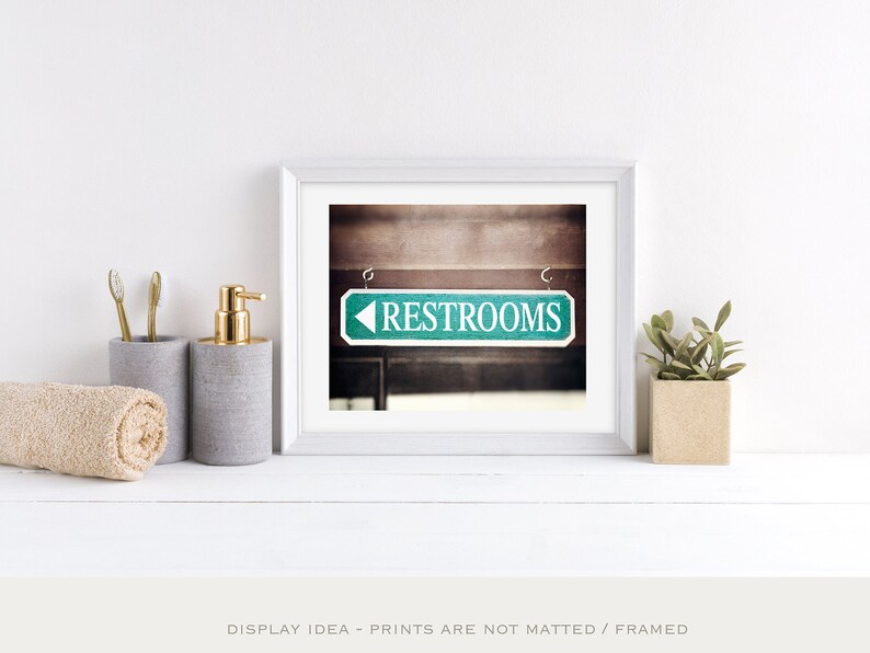Restroom Decor Farmhouse Bathroom Wall Art Powder Room Etsy