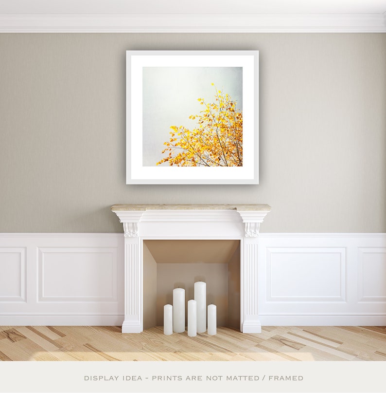 Yellow and Grey Wall Decor Large Nature Prints Mustard Etsy