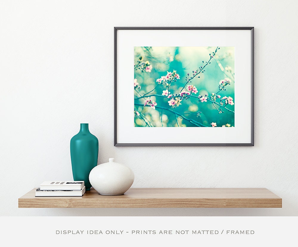 Teal Photography Turquoise Aqua Blue Wall Art Pink Nursery Etsy UK