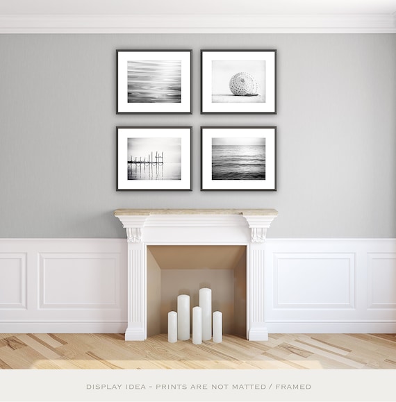 Schwarz Weiss Fotografie Set Vier Kustenfotos 4 Strand Etsy