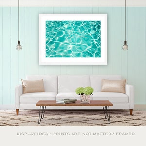 Pool Water Photography, turquoise ocean art print, aqua blue water ripples photo, beach summer sea picture, bathroom wall art, Poolside image 4