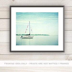 Sailboat Print, Sailing Photo, Nautical Nursery, Coastal Artwork, Beach Decor Wall Art, Light Blue Prints, Office Wall Art Beach House Decor image 5