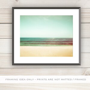 Mint Green Wall Art Ocean Print Beach Artwork, Coastal Cottage Decor, Pastel Beach Print, Beach House Gift, Sea Horizon Photo image 7