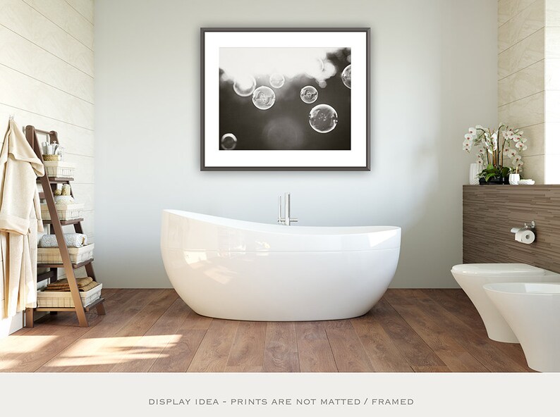 Black and White Photography Bubbles Bathroom Decor Bath Etsy