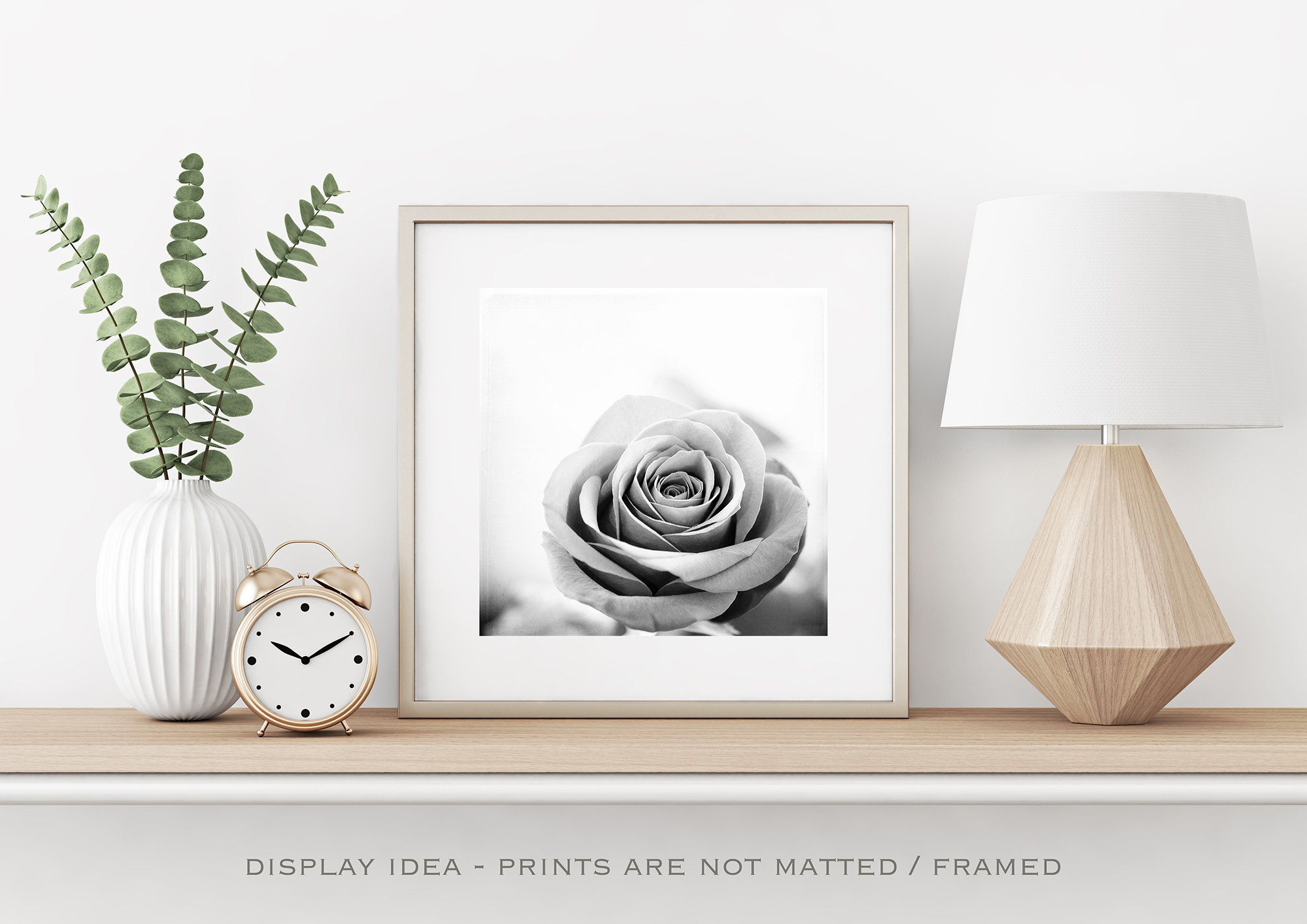 Black and White Rose Print Grey Flower Photography Gray - Etsy India