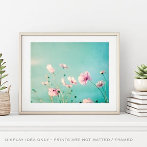 Flower Photography aqua blue pink wall art floral photo pastel decor pale spring nature print white teal 8x10 Photograph, Beauty Upon Us image 4